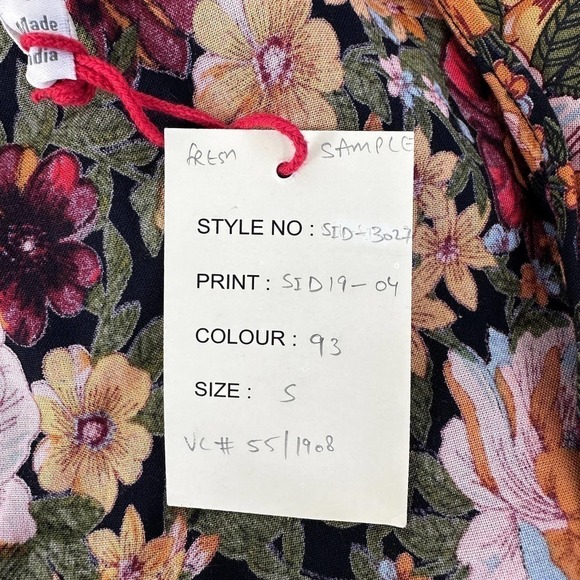 Floral Wrap Midi Hi-Lo Dress Small Blush Pink, Butter Yellow Raga One Of A Kind - Picture 7 of 8